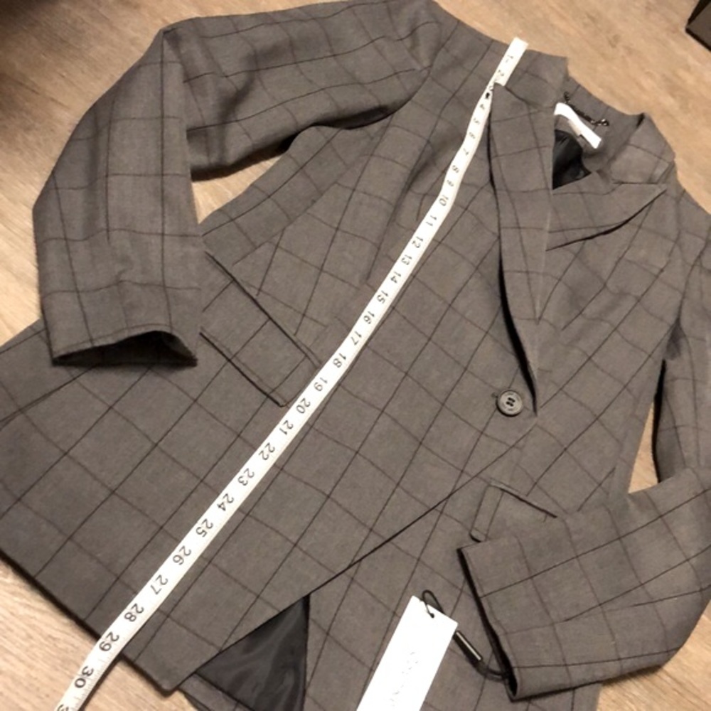 Brand🆕😍😍😍 CALVIN KLEIN One Button Windowpane Jacket - Picture 11 of 14